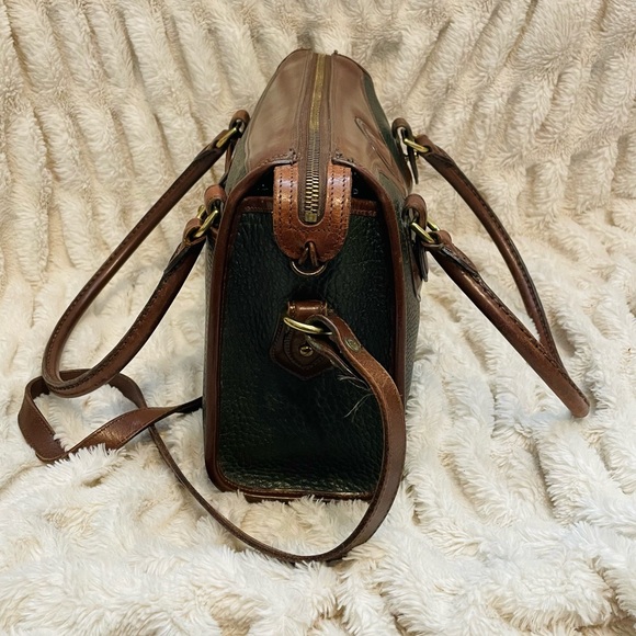 Dooney & Bourke Green and Brown Leather Satchel - Picture 2 of 12